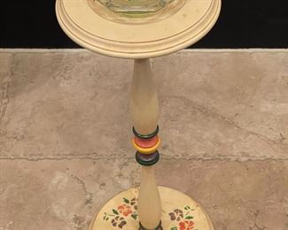 Vintage Wooden Pedestal Ashtray