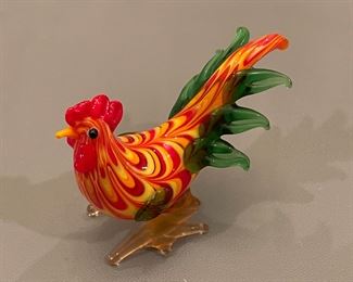 Vintage Miniature Murano Glass Rooster