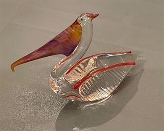 Small Glass Pelican
