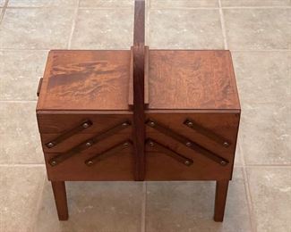 Vintage Strommen Accordian Style Sewing Box