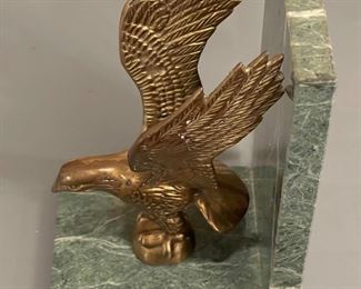 Vintage Green Marble w/ Eagle Bookend