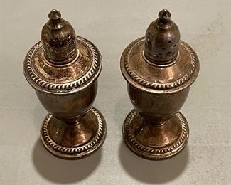 Vintage Sterling Weighted/Glass Lined Salt & Pepper Shaker Set