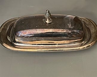 Vintage Silverplate 3-Piece Butter Dish