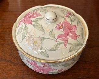 Otagiri Prima Porcelain Floral Sugar Bowl/Trinket Dish