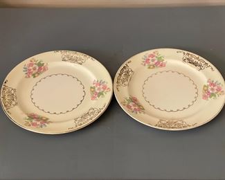 Vintage Paden City Pottery Marlene Lace Bread Plates w/ 22K Gold Trim
