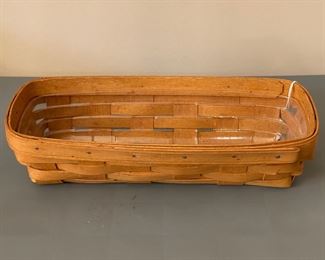 Longaberger Handwoven Bread Basket w/ Heavy Liner 1992