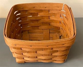 Longaberger Handwoven 8 1/2” x 5” Square Basket 1989