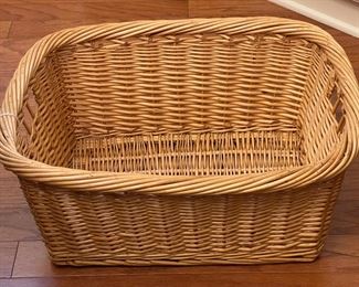 Large Rectangular Wicker Basket W/ Handles