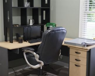 work station, one of multiple office chairs