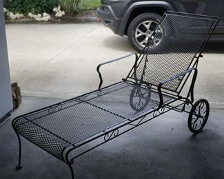 Vintage iron chaise lounge