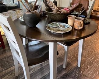 Drop leaf small dining table with 2 chairs 
