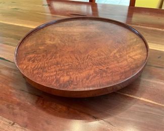 Lazy Susan made out of burl wood.