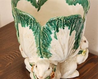 Large Pottery Bunny Bowl or Planter