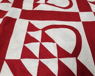 Amazing selection of handmade quilts and quilt tops.  Red Basket Quilt Top Measures 76x62