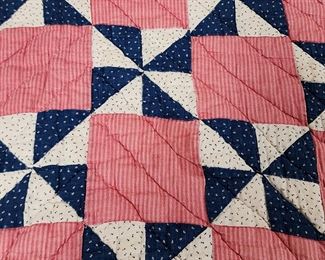 Amazing selection of handmade quilts and quilt tops. Americana colors quilt measures 68x60