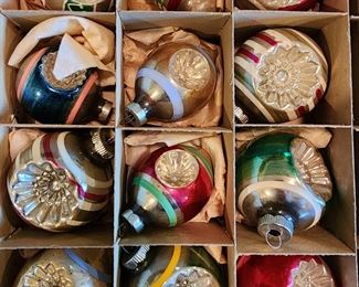 Blown Mercury Glass Christmas ornaments