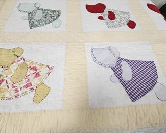 Amazing selection of handmade quilts and quilt tops. Sunbonnet Sue quilt measures 81x64