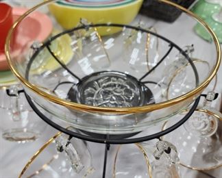 Mid-century Modern Punch Bowl set