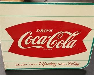 Original 1950's Coca Cola Flange sign. Many vintage and modern Coke items!