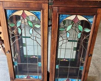 Leaded Stained Glass Pieces from a Back Bar