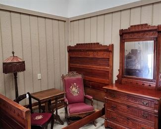 Beautiful East Lake Dresser and Bed, and other Victorian Furniture.