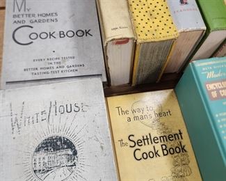 Many early hardcover and softcover cookbooks!