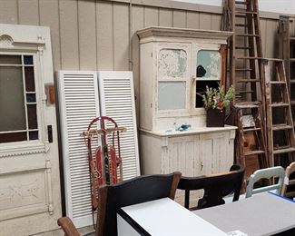 Primitive furniture, ladders, and architectural salvage! 
