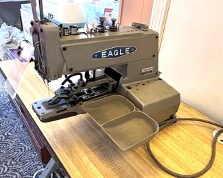 Eagle button/snap sewing machine and table 