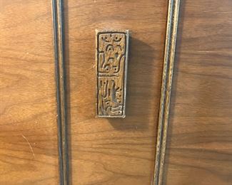 Close up of headboard. 