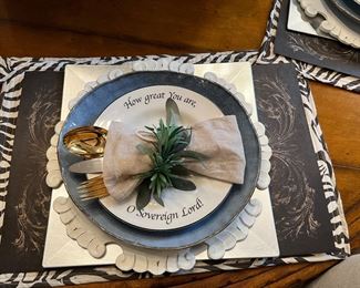 6 layers of plates make a beautiful table scape! 