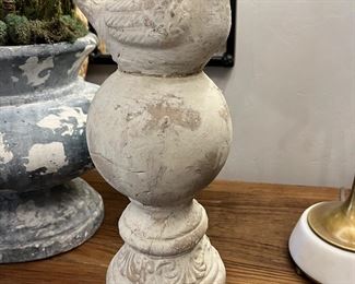Concrete bird finial. This would look great out on the patio table or inside.