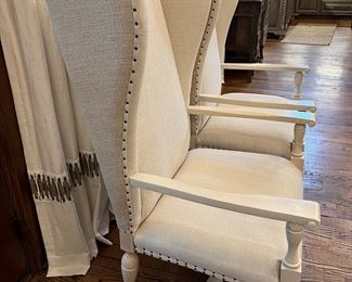 Side view of the wing back chairs