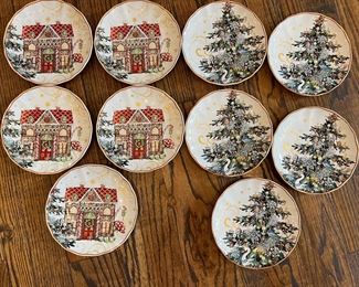 William Sonoma, gingerbread house and 12 days of Christmas plates
