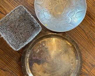 A nice collection of silver plate and a silver basket 