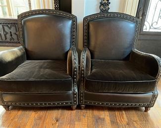 Originally from Anderson’s furniture. Mohair and leather very large chairs!! Spectuclar 