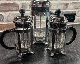 Bodum French coffee presses. 