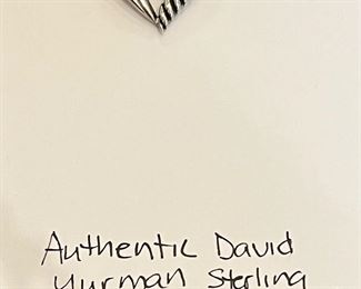 Authentic David Yurman, Sterling, and 14 karat, yellow, gold heart shaped pin