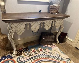 Shades of Light ( brand) Scalloped edge country French spectacular sofa, or entry table. 