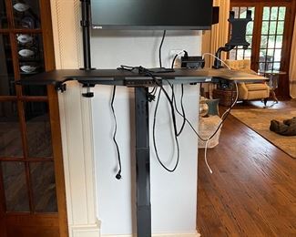 Stand up desk on wherls