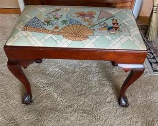 thBench with Needlepoint Seat