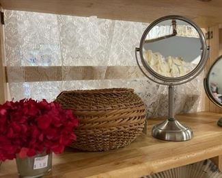 Sweet antique basjet purse, dresser mirrors