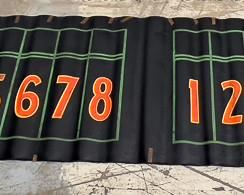 Circa 1930s 2-Up Hand Painted Oil Cloth Gaming Gambling Mat Numbered 1-8