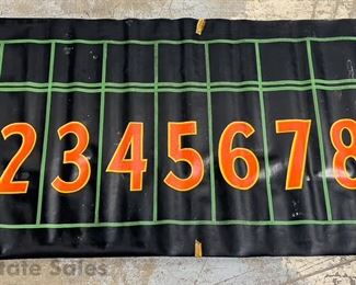 Circa 1930s Hand Painted Oil Cloth Gaming Gambling Mat Numbered Mat 1-8