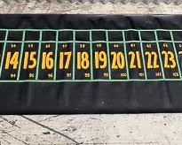 Circa 1930s Hand Painted Oil Cloth Gaming Gambling Mat Numbered 1-120