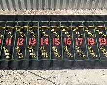 Circa 1930s Hand Painted Oil Cloth Gaming Gambling Mat Numbered 1-240