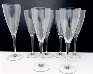 Baccarat Crystal 8.25" Dom Perignon Wine Claret Stemware Set Of Six Plus One Larger Claret Glass