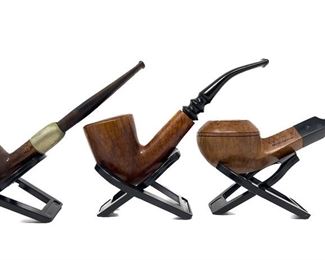 Three Italian Estate Tobacco Pipes Savinelli Soldato Perettti