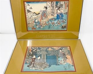 Two Utagawa Toyokuni Japanese Woodblock Prints