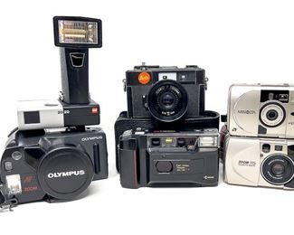 Lot Of  6 Film Cameras Yashica Minolta Olympus Samsung GAF