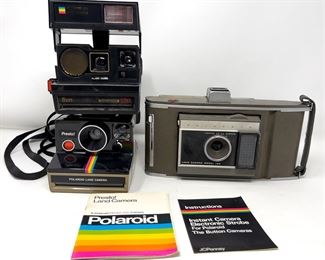 Vintage Polaroid FIlm Cameras Landcamera J66 Presto Sun 660